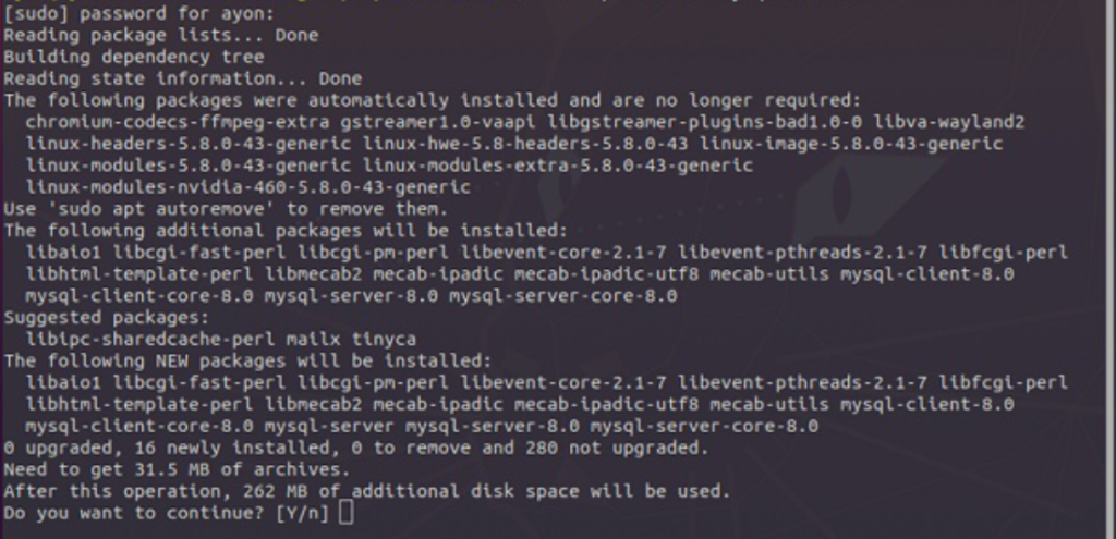 install mysql on ubuntu step 2