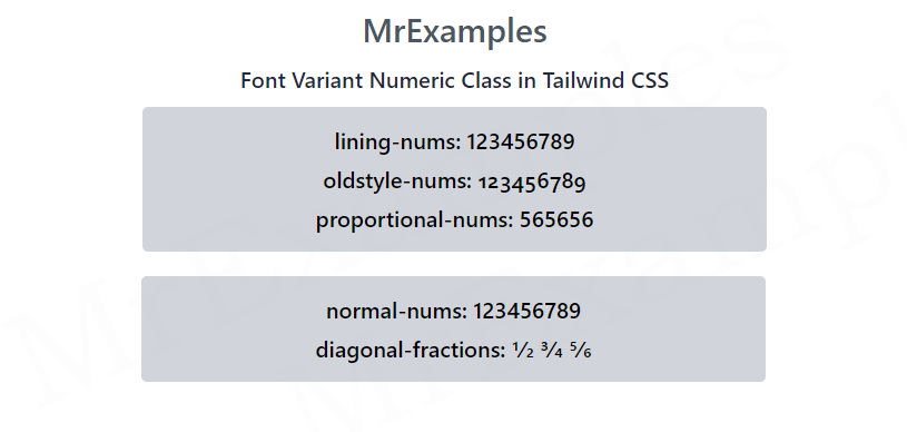 Tailwind Font Variant Numerics