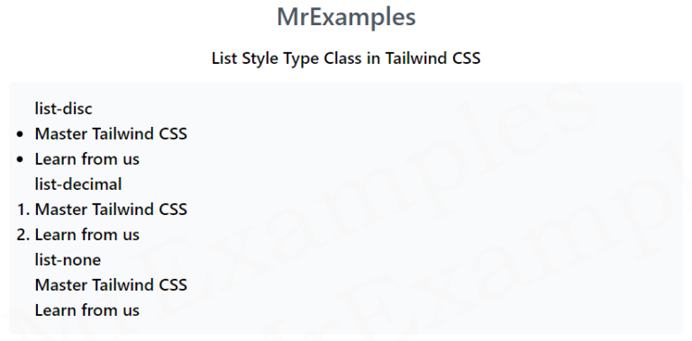 Tailwind List Style