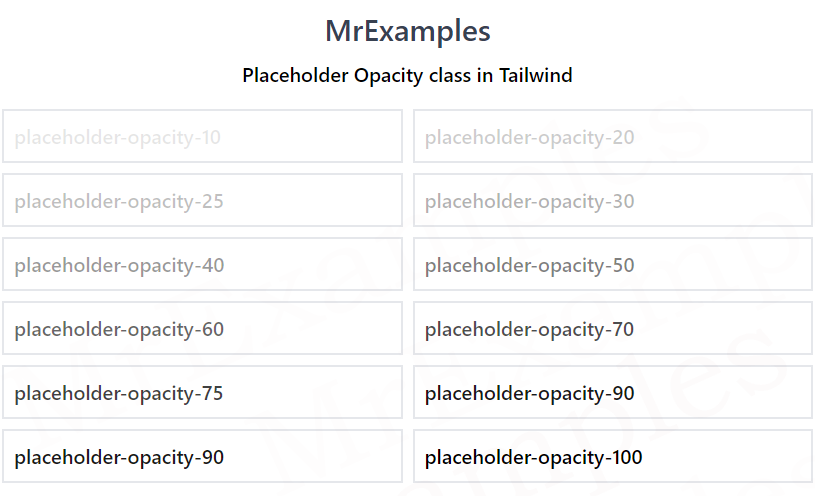 Tailwind Placeholder Opacity