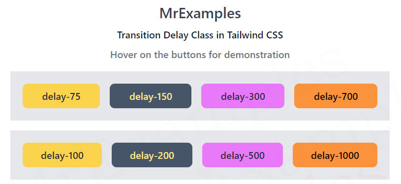 Tailwind Transition Delay