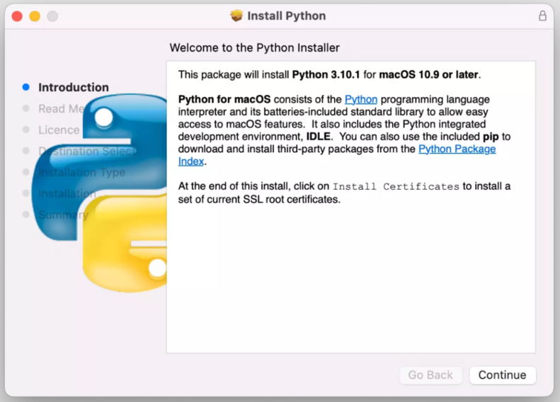 Install Python on Mac OS