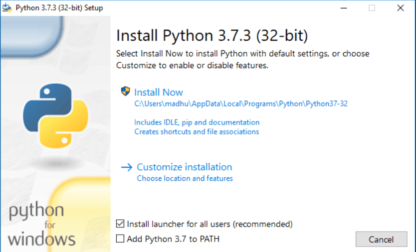 Step-1 Python install