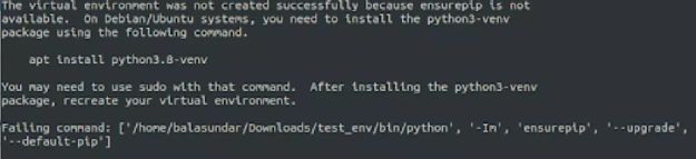 python virtual env not installed
